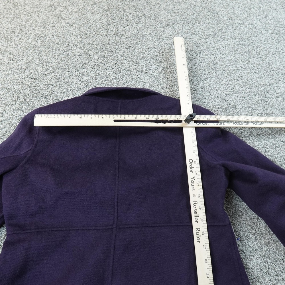 St John Jacket Womens 6 Purple Angora Wool Cashmere Double Breasted Pea Coat Top - Picture 15 of 16